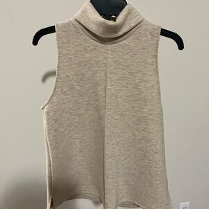 OGL Tan Sleeveless Turtleneck Tank Top